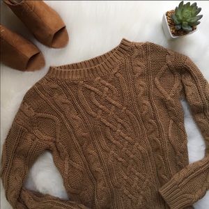 MODA Brown chunky cable knit Tunic sweater